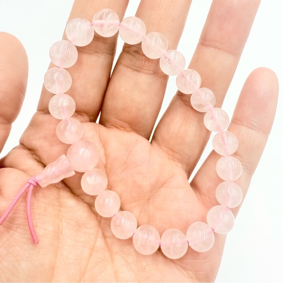Pink Rose Quartz Gemstone Bracelet - Picture 1 of 5